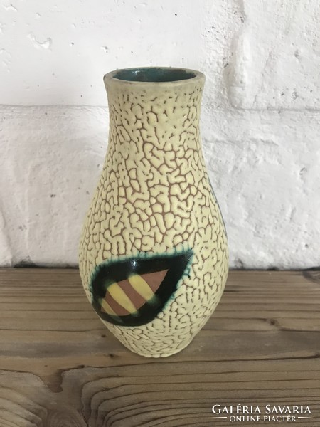 Modern ceramic vase with shattered glaze