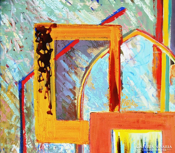 European artist: pictures and windows - contemporary oil painting, framed