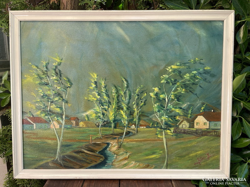 Szűcs j.:Wind-blown trees on the outskirts of the village