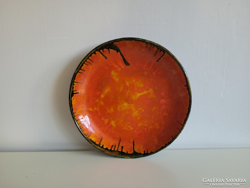 Retro kerámia tál fali tányér régi dísztányér mid century falidísz 29 cm