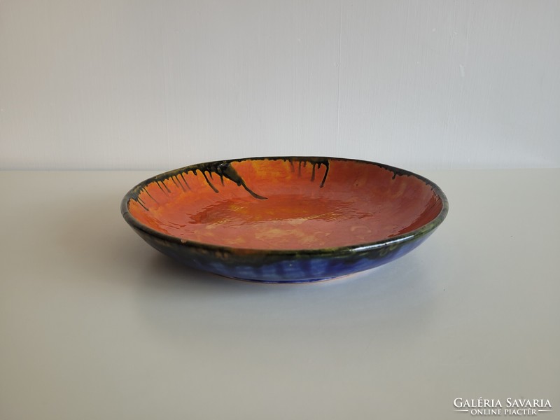 Retro kerámia tál fali tányér régi dísztányér mid century falidísz 29 cm