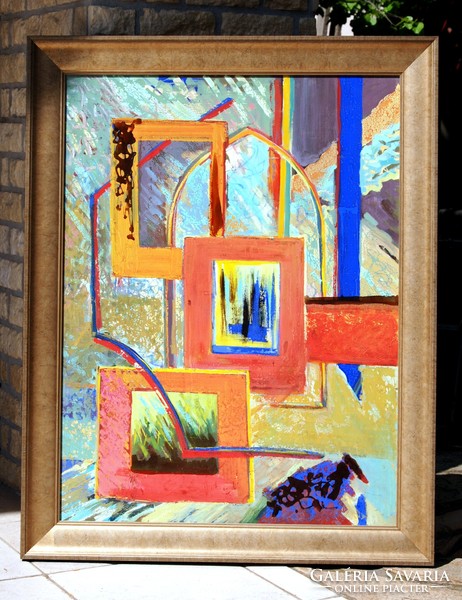 European artist: pictures and windows - contemporary oil painting, framed