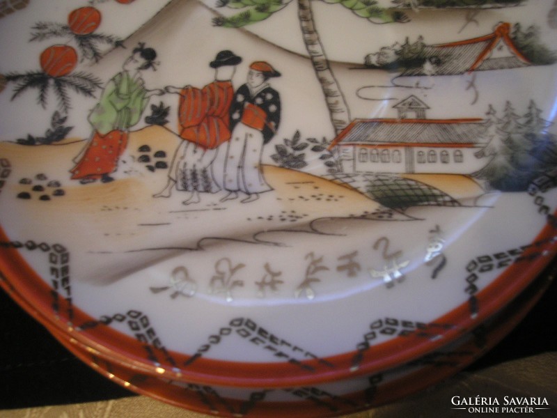 Antik JAPÁN  Porcelán Kínáló hibátlan vitrintárgy Tálka,4-db egyben