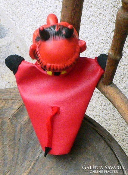 Old rubber head Krampus glove puppet figure