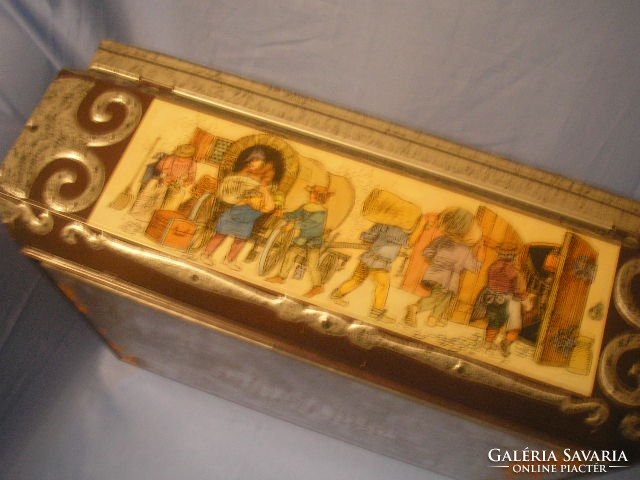 U14 sewing box, also for documents, antique Nuremberg cake gift box 41 x 30 x 17cm rarity
