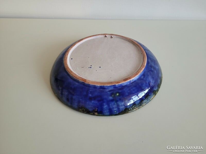 Retro kerámia tál fali tányér régi dísztányér mid century falidísz 29 cm