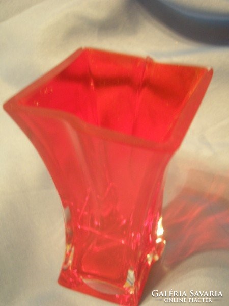 Eredeti Art deco rubint piros  antik unikális váza ritkaság