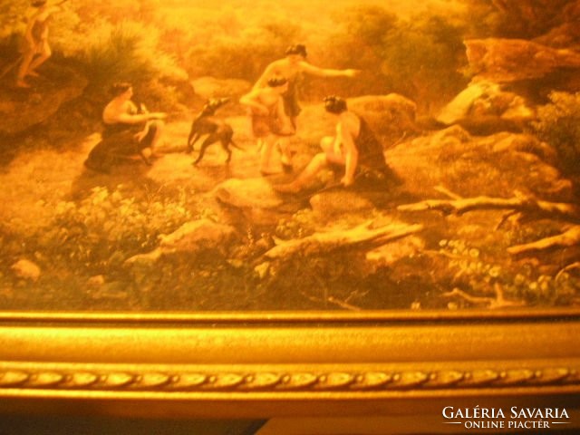 U 2 mythological images in a gold frame 42 x 30 cm almost frame price