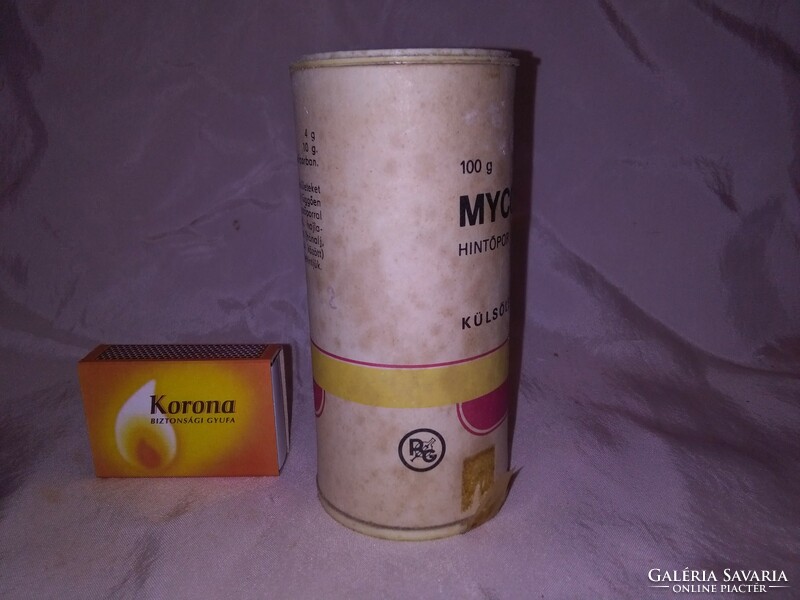 Régi MYCOSID hintőpor - Kőbányai Gyógyszergyár - 1972 - papírdoboz tartalmával
