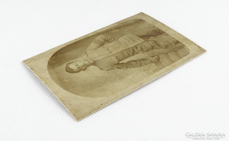 1J030 Antik fotográfia katona fotó katonatiszt vizitkártya VÁMOS BUDAPEST