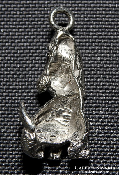 Antique pendant shaping 925 silver puppies, garbage made of gems