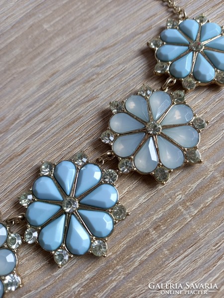 Blue floral necklace, necklace