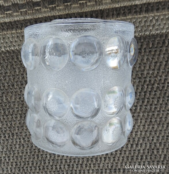 Mid Century vastag buborékos mintás üveg lámpa búra