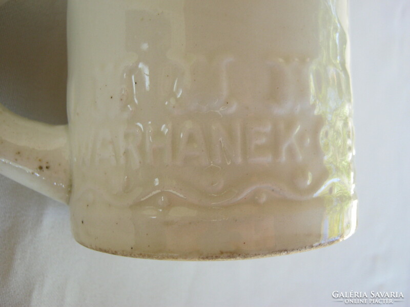Warhanek budapest old sealed granite ceramic mug jar