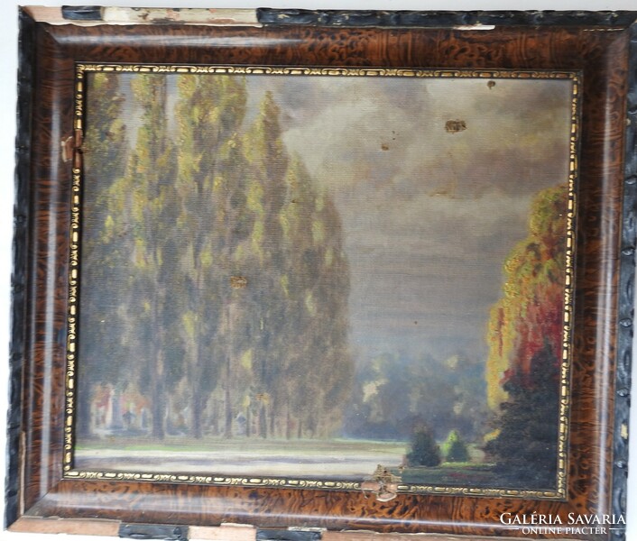 Unknown component _ marked antique oil / canvas painting