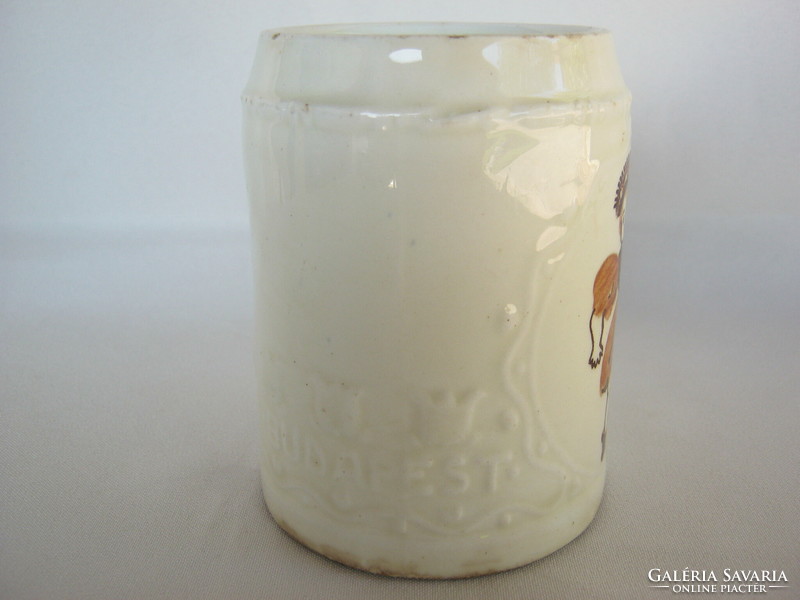 Warhanek budapest old sealed granite ceramic mug jar