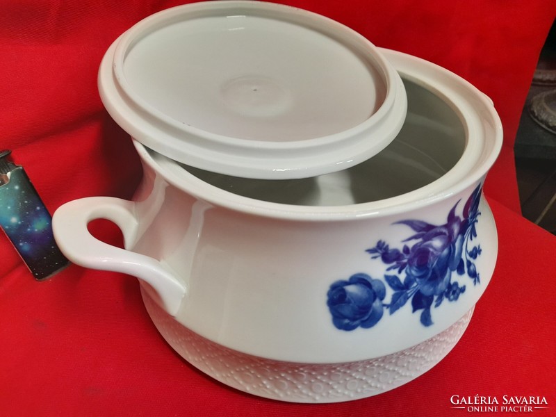 German germany arzberg schumann bavaria blue rose patterned porcelain soup bowl with bowl.