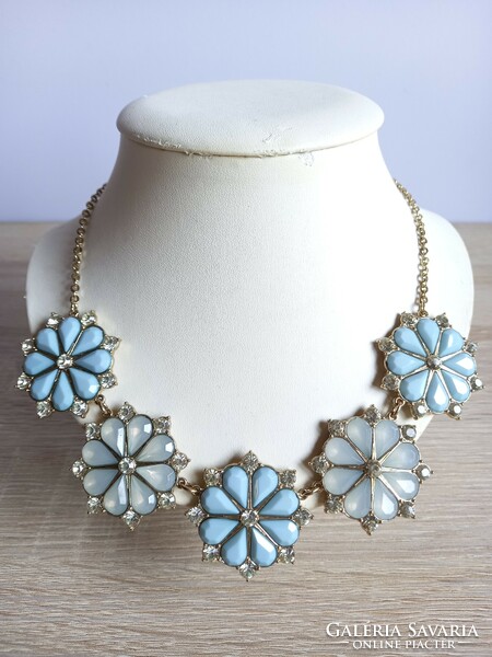 Blue floral necklace, necklace