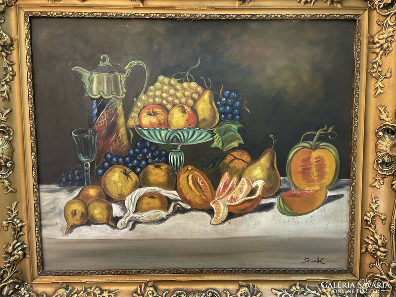 Turkish: Table still life with fruits 72x84,5cm !!!