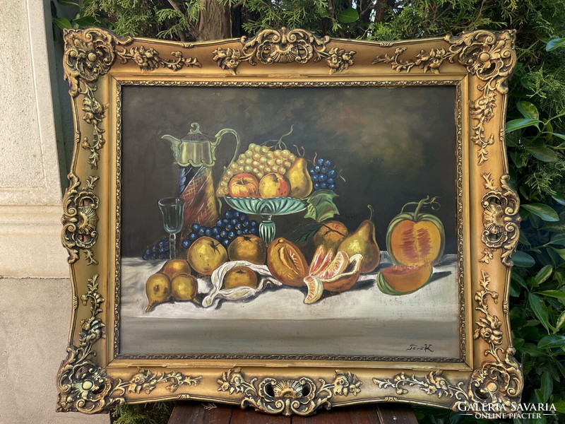 Turkish: Table still life with fruits 72x84,5cm !!!