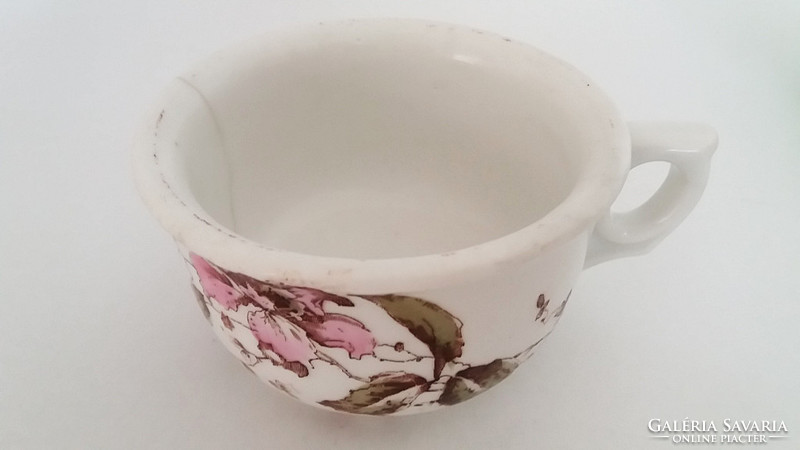 Régi komacsésze vastagfalú porcelán bögre virágos csésze