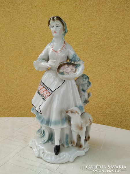 Porcelain sculpture, ornament, dog girl for sale!