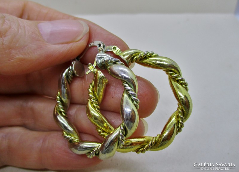 Beautiful handcrafted gilded silver hoop earrings