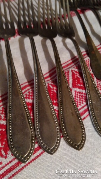 Antique marked alpaca spoons and forks with several styles, a total of 20 pieces