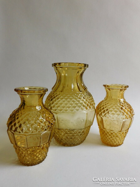 Oberglas Austria retro glass vase family - mid century - 3 pieces