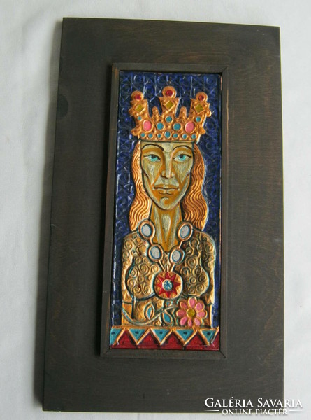 Craftsman painted fire enamel decorated copper wall decoration wall picture queen princess