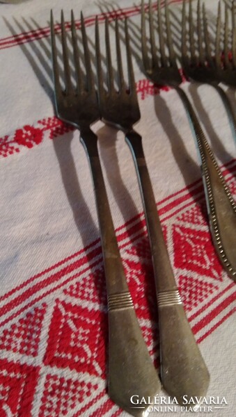 Antique marked alpaca spoons and forks with several styles, a total of 20 pieces