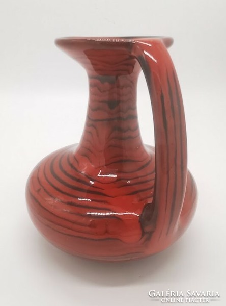 Retro vase, Hungarian handicraft ceramics, 19 cm
