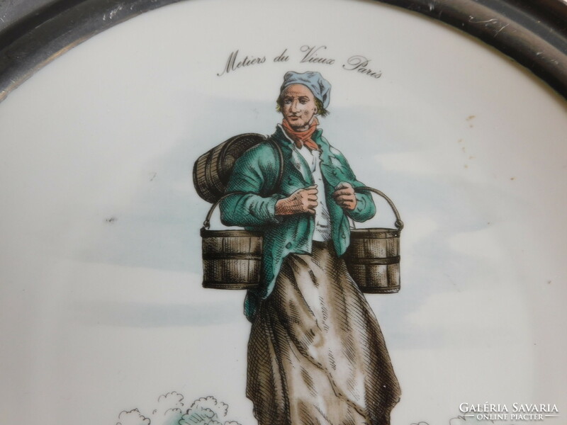 French f.D. Chauvigny decorative plate - old Parisian crafts / bucket shop 22.5 Cm