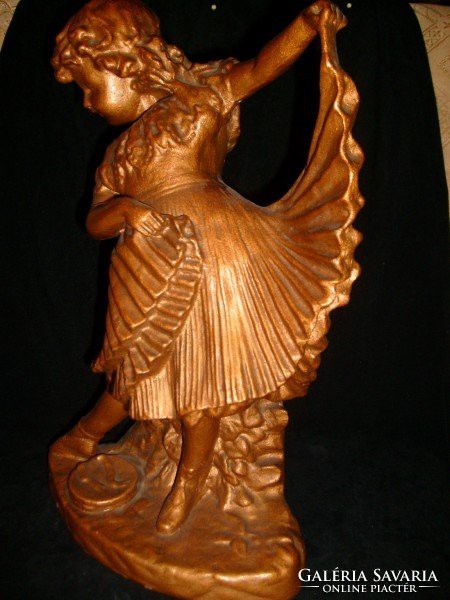N19 curio baroque museum replica damaged antique gold colored sculptor plaster statue for sale to be restored