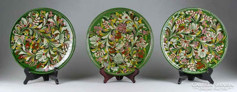 1H779 old Vásárhely ceramic wall plate wall bowl hódmezővásárhely 3 pieces