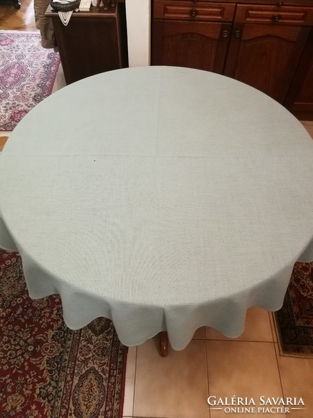 Light blue round tablecloth