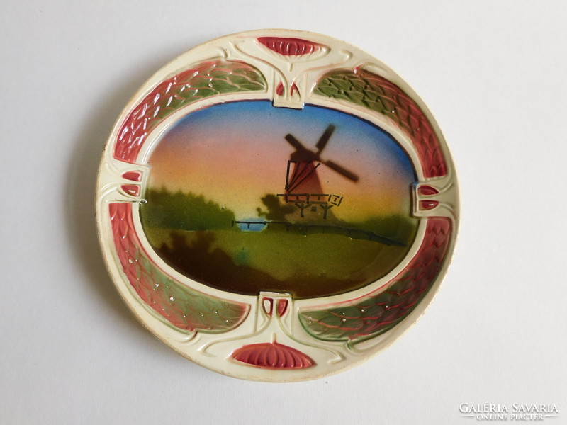 Antique majolica plate from Kremnica 17 cm