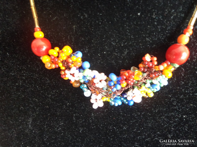 Colorful pearl necklace_ summer wear_