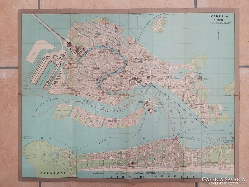Old Italy, Venice, lido map, brochure circa 1970