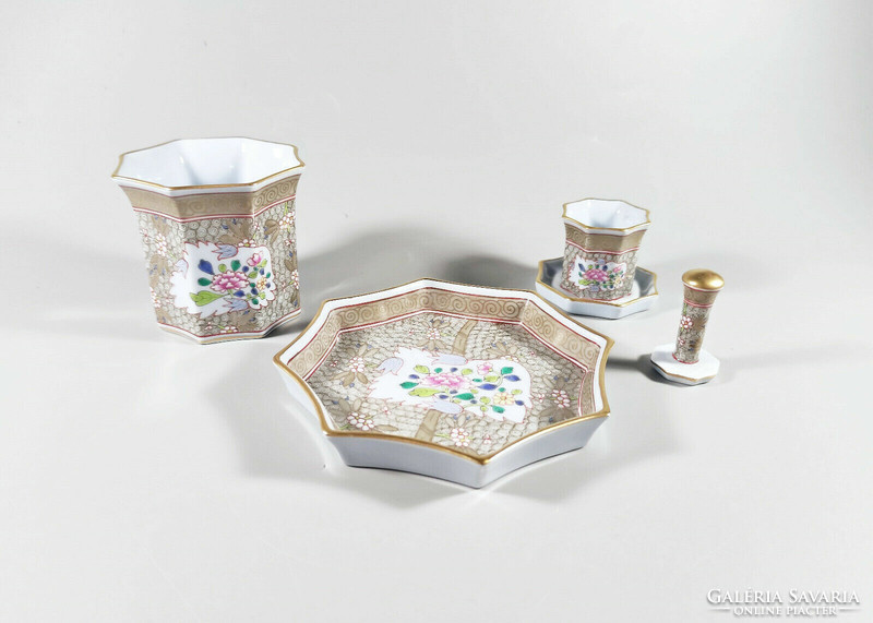 Herend, cubash (cu) hand-painted porcelain smoking set, flawless! (A013)