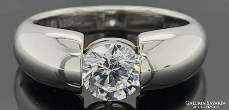 Showy zirconia stone sterling silver ring 925 / - new