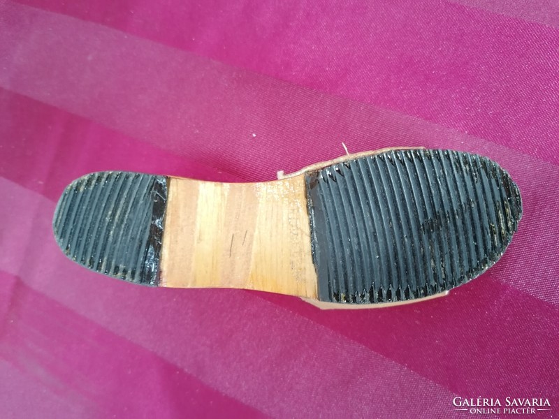 Shoemaker wooden exam work 2 slippers, miniatures