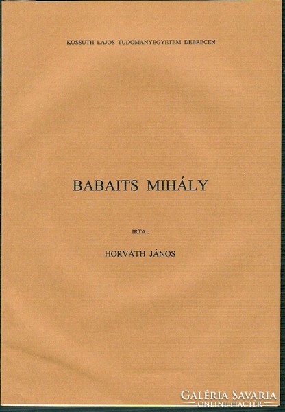 Horváth János: Babits Mihály  1967