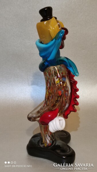 Murano handcrafted glass clown figurine statue