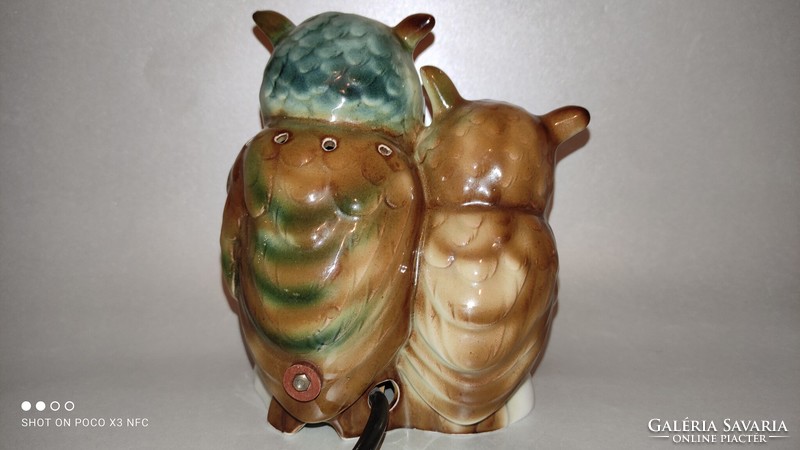 Antique gh & co. German porcelain owl couple perfume lamp table scent lamp aroma lamp