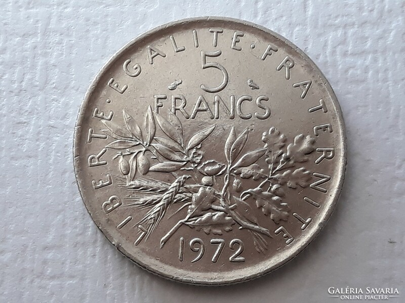 5 Frank 1972 érme - Francia 5 francs 1972 külföldi pénzérme