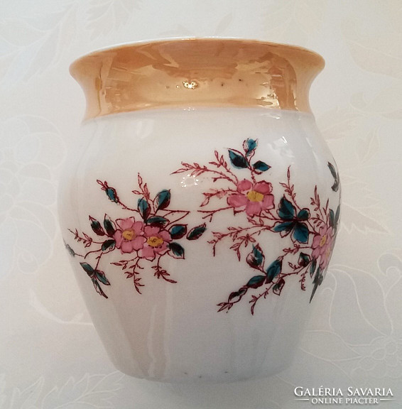 Régi virágos porcelán kis csupor vintage bögre 9.5 cm