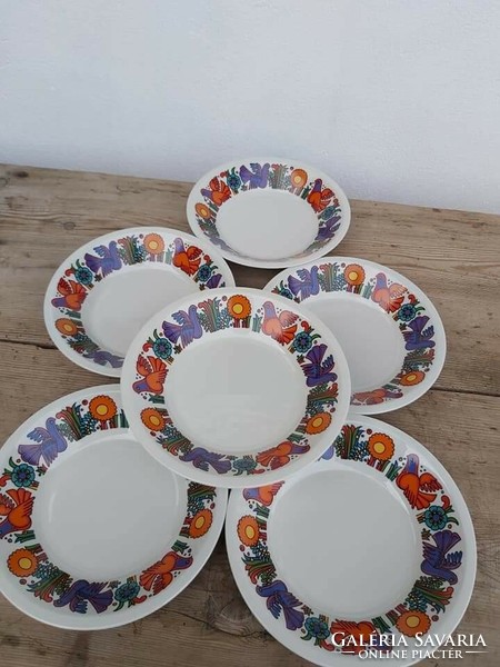 Gyönyörű Villeroy & Boch Acapulco madaras galambos tányérkészlet tányér lapos Gyűjtői