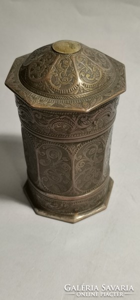 Antik Ottomán niellós teatartó doboz / Antique Ottoman Niello Teabox