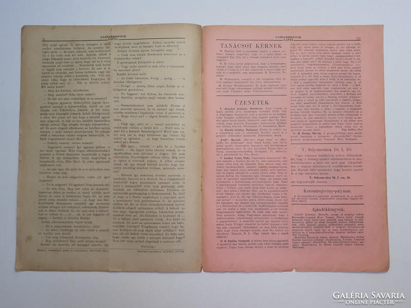 Régi újság 1925 Gazdasszonyok lapja A magyar uriasszonyok közlönye
